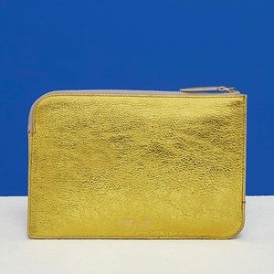 NWT Diane Von Furstenberg Gold Leather Pouch